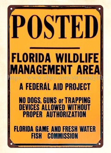 Florida Hunting Fishing & Outdoor Adventures Reviews - Металлическая жестяная табличка с надписью «Зона