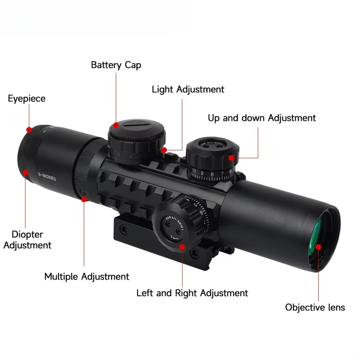 Оптический прицел 3-9x26EG для – обзор и цена Crossbow Scope Sight