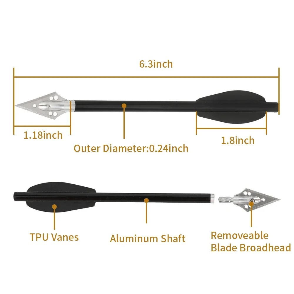 6 шт., алюминиевые стрелы для  – обзор и цена Crossbow Bolt Broadhead